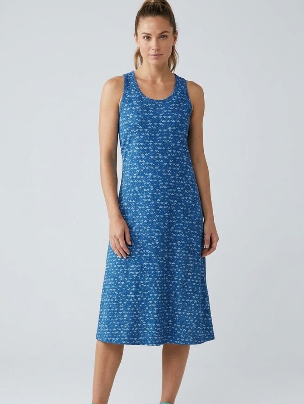 Columbia Blue Geometric Tank Dress